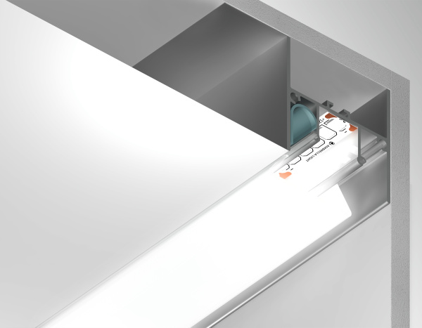 Алюминиевый профиль для натяжного потолка GP4050AL серебро/матовый рассеив. 2000*51.27*34, 2 заглушки в компл. (для ленты до 12мм) Ambrella Light