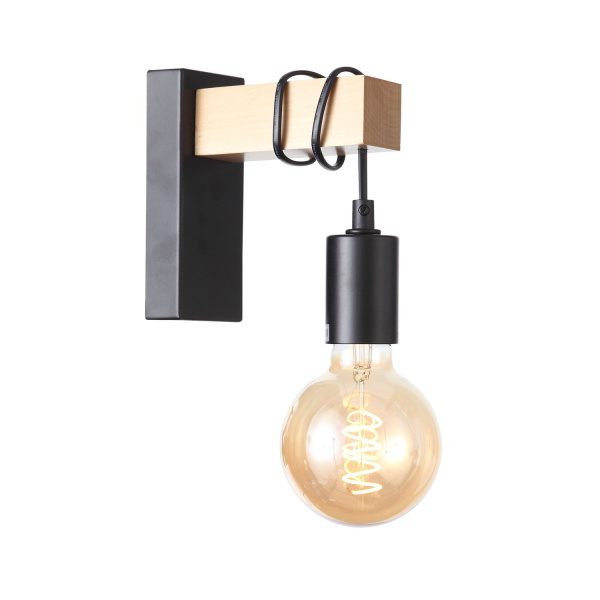 Светильник настенный Черный, Светлое дерево E27 1*60Вт SL1142.401.01 EVOLUCE