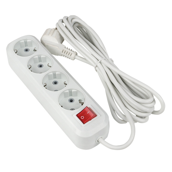 Удлинитель "Эксперт" 4 гнезда 2 метра 16А/3,5кВт с выключателем и заземлением ПВС 3х1 PROxima EKF