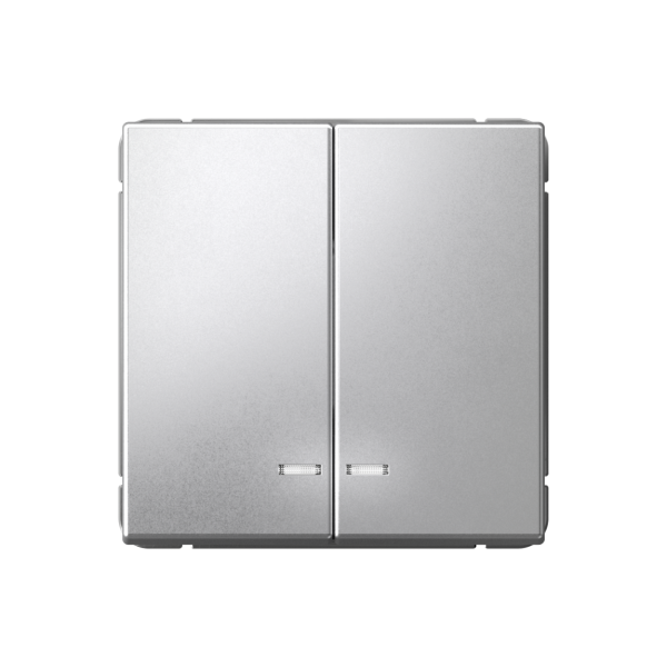 ARTGALLERY 2-клавишный ВЫКЛЮЧАТЕЛЬ с подсветкой, сх.5а, 10АХ, механизм, АЛЮМИНИЙ Systeme Electric