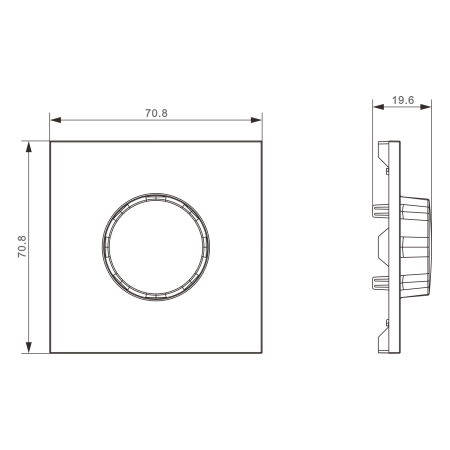 Donel S08 глянцевый белый накладка для светорегулятора поворотного, серия DB