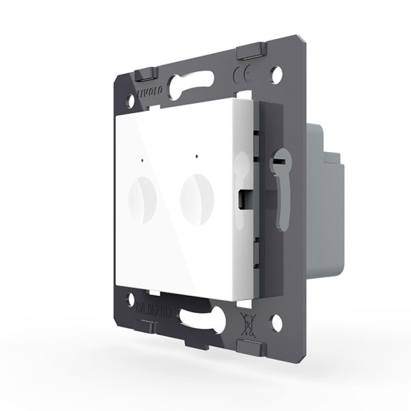 Двухклавишный сенсорный выключатель Module, цвет белый (механизм) Livolo