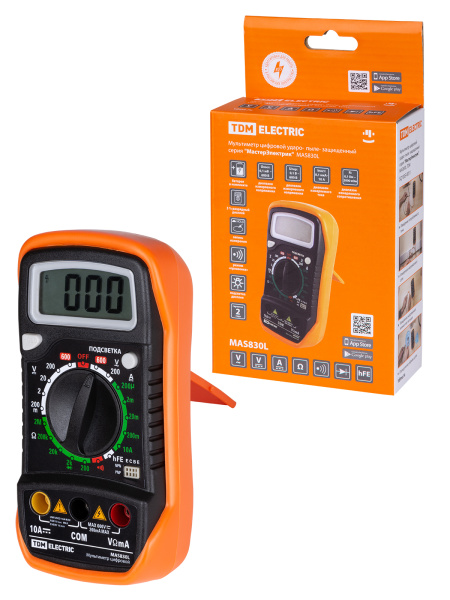 Мультиметр цифровой ударо- пыле- защищенный серия "МастерЭлектрик" MAS830L  TDM Мультиметр цифровой ударо- пыле- защищенный серия "МастерЭлектрик" MAS830L  TDM
