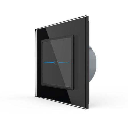 Сенсорный выключатель Quadro 1 клавиша 1 пост Черный Livolo