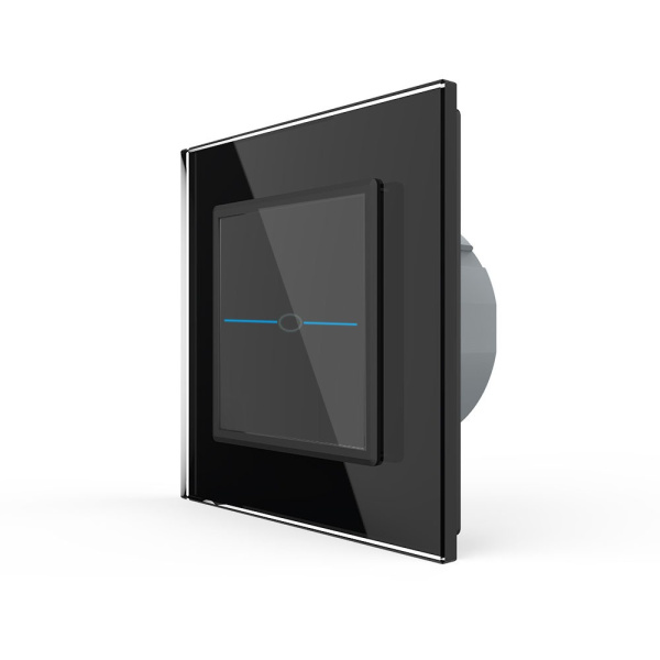 Сенсорный выключатель Quadro 1 клавиша 1 пост Черный Livolo