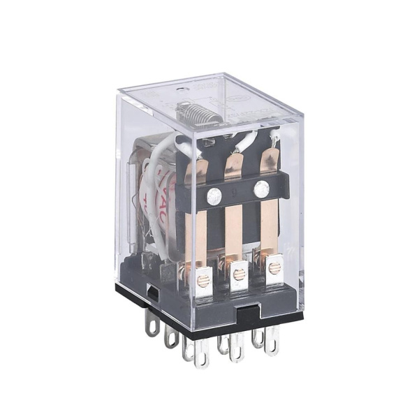 Промежуточное реле JZX-22F(В)/4Z PLU 4 конт. с инд. LED и защитой от перенапр. 3А 24В DC CHINT