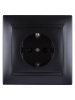 Розетка 2П+З 16А 250В графит "Лама" TDM
