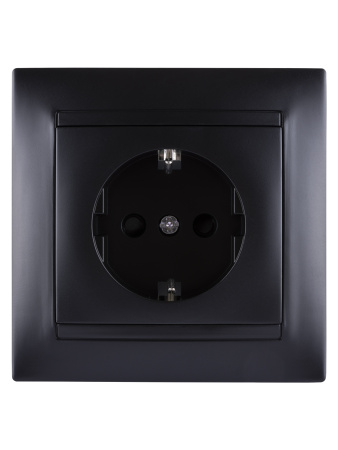 Розетка 2П+З 16А 250В графит "Лама" TDM
