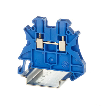 Клемма проходная, винтовой зажим, 2 точки подключения, 2.5 кв.мм, синяя DKC