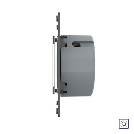 Выключатель Quadro 2 клавиши сухой контакт Серый (механизм) Livolo