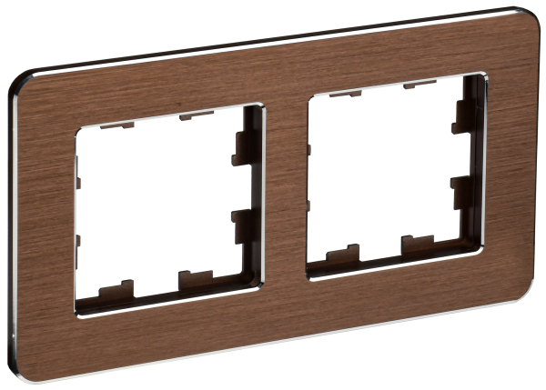 BRITE Рамка 2-мест. РУ-2-1-Бр металл коричн. RE AL IEK