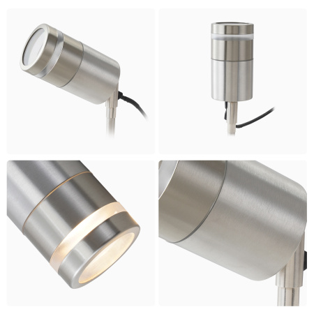 11-114 Светильник уличный, грунтовый, поворотный, 1хMAX 15Вт, 1хGU10, ~230В/50Гц, IP54, 104х57х280мм, хром, металл, лампа в комплект не вхо... APEYRON