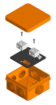 Коробка огнестойкая для о/п 40-0210-FR2.5-4 Е15-Е60 (латунь) 80х80х40 Промрукав (24 шт/уп)