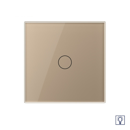 Одноклавишный сенсорный Адаптивный диммер , 1 пост, цвет золотой Livolo