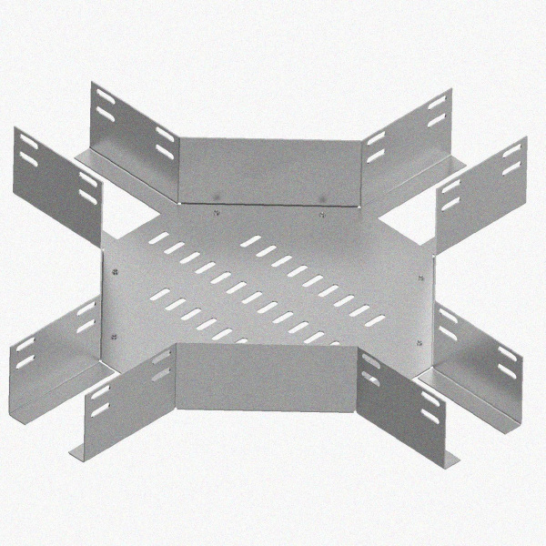 Лоток крестообразный глухой КМГ 300х80 УТ1,5, оцинкованный лист S1,0