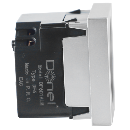 Donel Розетка 2К+З нем.ст., 45 гр., с з/ш, алюм. матовая (45х45мм), серия (тип) DF6