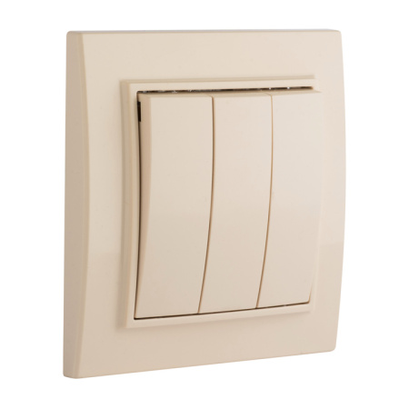 Минск Выключатель 3-кл, СП 10А бежевый EKF