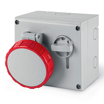 Розетка настенная с мех-ой блокировкой и верхним расположением разъема IP67 16А 3P+E+N 400В DKC