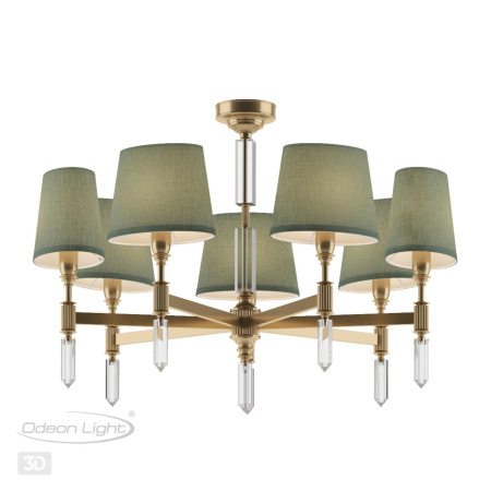 Люстра E14 7*40W LONDON бронзовый/зеленый/ткань ODEON LIGHT