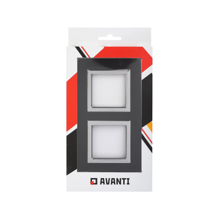 Рамка из алюминия, "Avanti", черная, 2 поста (4 мод.) DKC