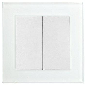 Выключатель 2-клавишный STEKKER, GLS10-7004-01, 250В, 10А, серия Катрин, белый