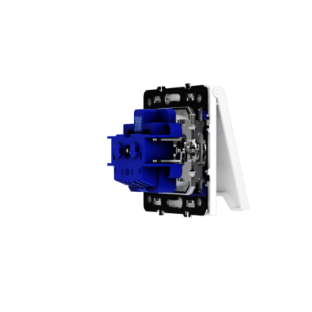 Розетка встраиваемая Voltum S70 с заземлением, защитными шторками и крышкой 16А, (белый глянцевый)