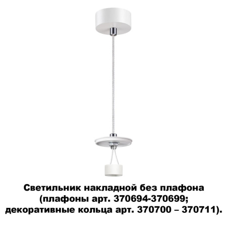 Накл.св-к без плафона (плафоны арт.370694-370711) IP20 GU10 UNITE белый NOVOTECH