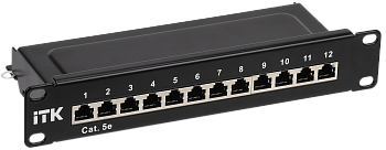 ITK 1U патч-панель кат.5E STP 12 портов 10" (Dual IDC)