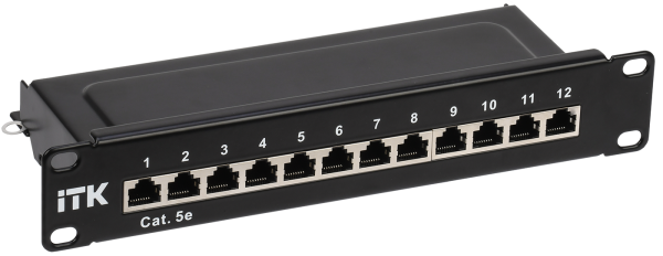 ITK 1U патч-панель кат.5E STP 12 портов 10" (Dual IDC)