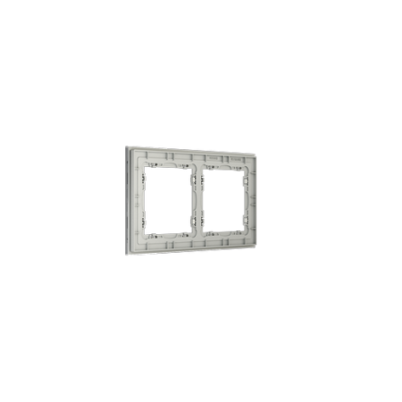 Рамка стеклянная Voltum S70 на 2 поста, (сталь, стекло)