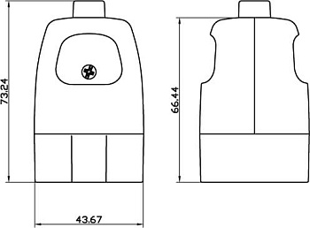 Розетка кабельная, бытовая с центральным вводом кабеля. Белая. IP20 16А 2P+E 230В DKC