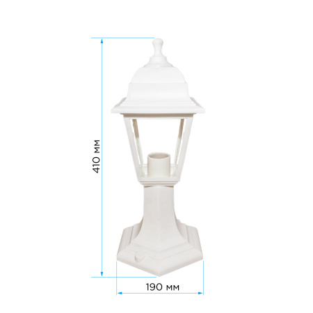 11-12 БЕЛ (НТУ 04-60-001 ОСКАР) Светильник-фонарь напольный белый прозрач стекло APEYRON
