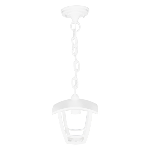 11-159 Светильник садово-парковый, подвесной, «Марсель», Е27х60Вт, 4-х гранный, пластик, белый, прозрачный поликарбонат, 164х164х526мм, НСУ 07-60-001 