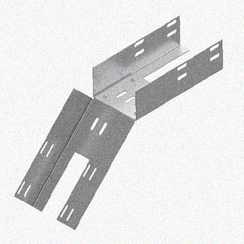Лоток перфорированный КС 150х50-45 УХЛ1 для поворота трассы вниз на 45, оцинкованный лист S0,8