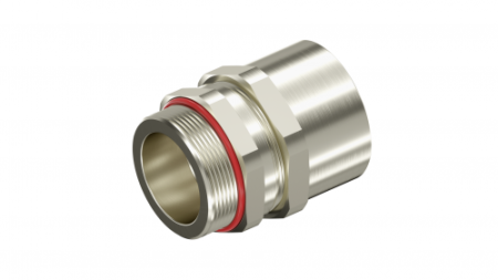 Взрывозащищенный кабельный ввод ANF под небронированный кабель M32х1,5/M32х1,5 D15-24мм. Никелированная латунь. IP66/68 DKC