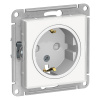 ATLASDESIGN ART Розетка СУ 1-м. с з/з, со шторками  16А белый IP20 Schneider Electric