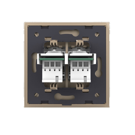 Розетка телефон двойная Золотая Livolo