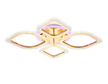 Потолочный светодиодный светильник с пультом FA5149 GD золото 77W 680*630*90 (ПДУ РАДИО 2.4) Ambrella Light