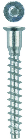 Винт-конфирмат оцинкованный, шестигранный шлиц, 7,0ммx50мм, 2000шт, ЗУБР