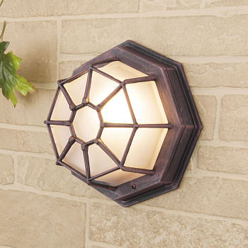 Настенный уличный светильник 1*E27 капучино IP44 Telarana S (a043661) Elektrostandard