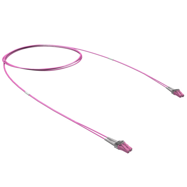 Оптический коммутационный шнур Duplex LC/UPC-LC/UPC, 50/125 (OM4), 2 м DKC