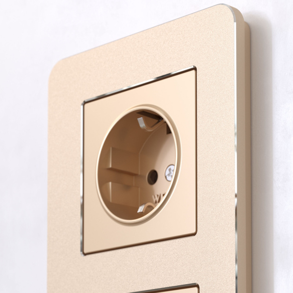 Platinum Рамка на 3 поста шампань Werkel