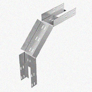 Лоток перфорированный КС 150х65-90 УХЛ1 для поворота трассы вниз на 90, оцинкованный лист S1,0
