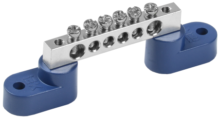 Шина N "ноль" на двух угловых изоляторах с никелевым покрытием ШНИ-6х9-6-У2-С IEK