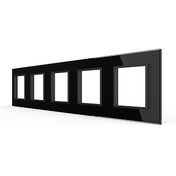 Рамка для пяти розеток Черная Livolo
