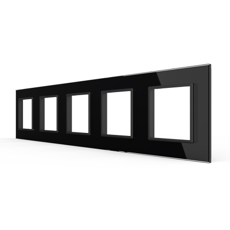 Рамка для пяти розеток Черная Livolo