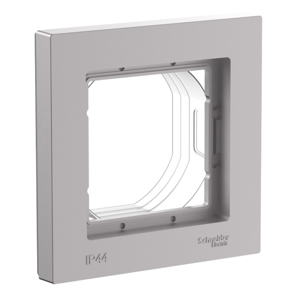 ATLASDESIGN AQUA 1-постовая РАМКА IP44, АЛЮМИНИЙ Schneider Electric