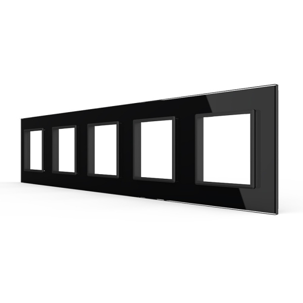 Рамка для пяти розеток Черная Livolo