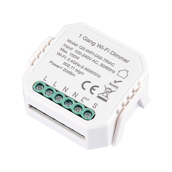 Wi-Fi диммируемое реле 1 канал Белый 150Вт Ra IP20 L46xW46xH18 230В ST9000.500.01CDIM ST LUCE