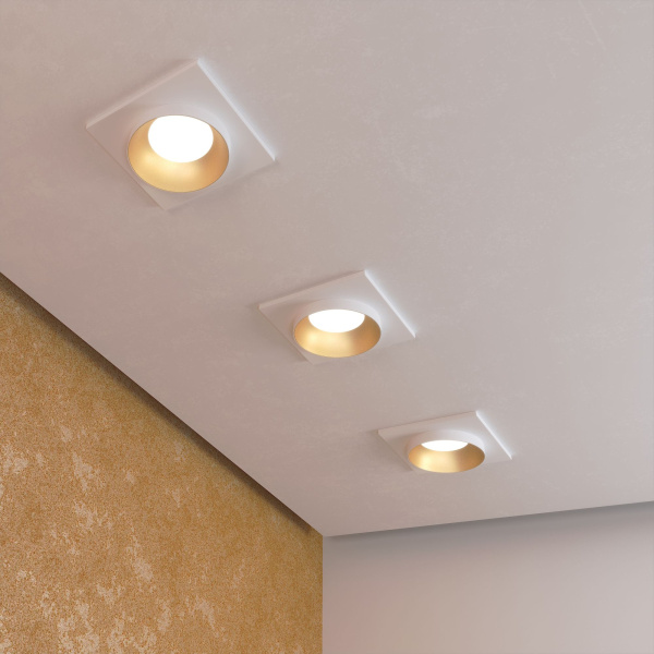 Встраиваемый точечный светильник GU10 белый, золотой IP20 (a053346) Elektrostandard